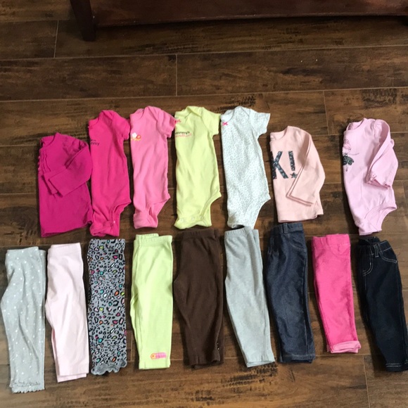 Other - Girls 12 & 12-18 mos 9 pants and 7 shirt bundle